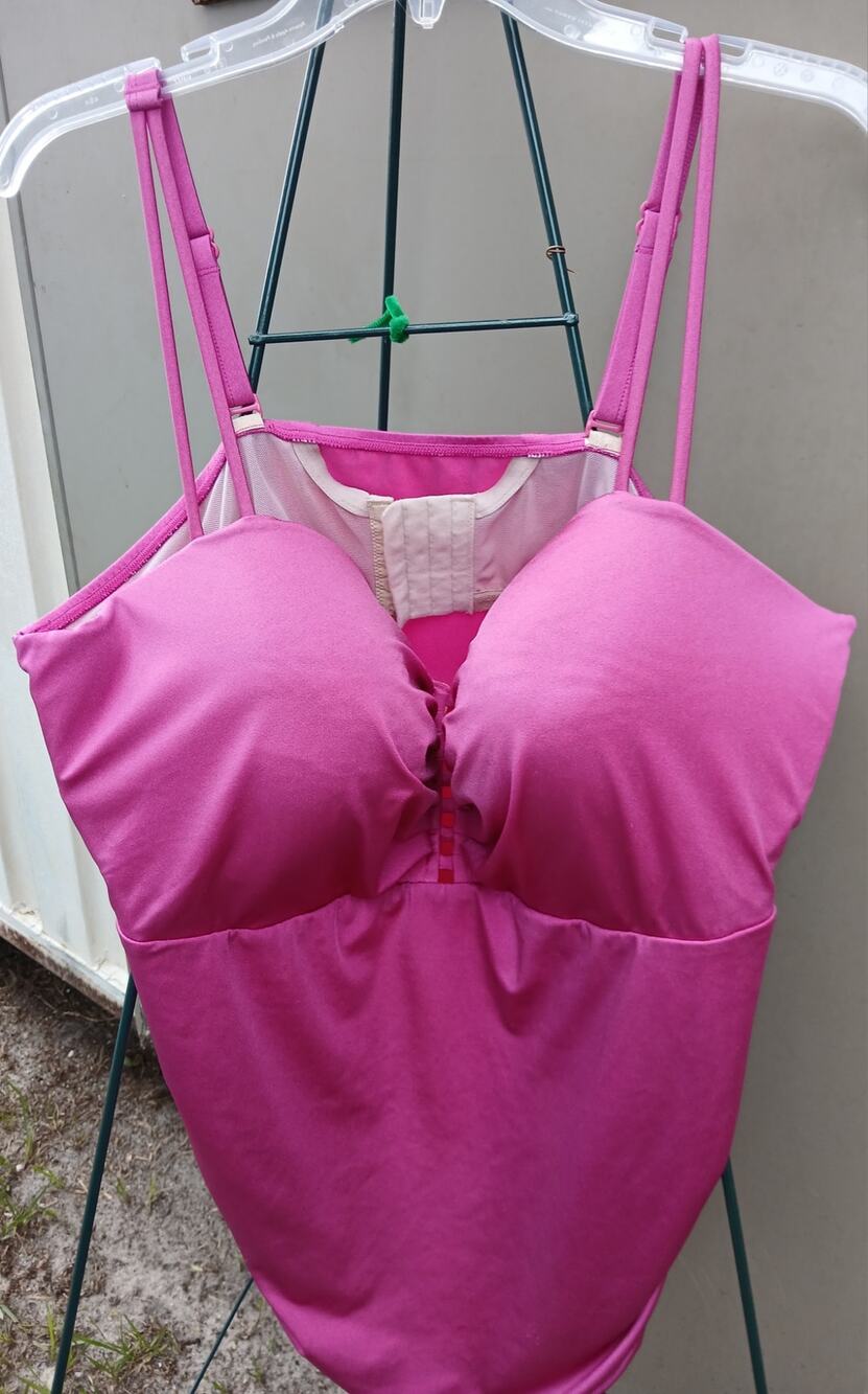 SWIM CACIQUE 46DDD RASPBERRY PINK TANKINI SWIMSUIT TOP 3X Underwir Bra Liner